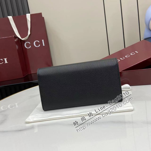 Gucci專櫃古馳最新款Softbit系列大號半馬銜扣翻蓋長錢包 jh2964型號：828147